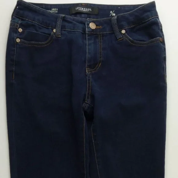 Liverpool Lucy Boot Cut Jeans Women's 2 Dark A627 - Picture 2 of 4